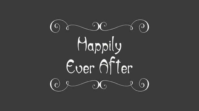 Happily Ever After &ndash; Elegant Swirl Frame Wedding Title (Alpha Channel)	