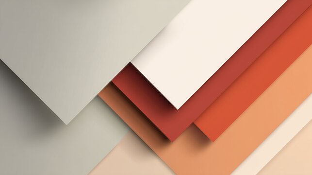 Abstract geometric composition with layered colored paper sheets