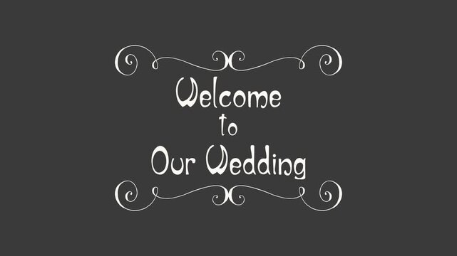 Welcome to Our Wedding &ndash; Elegant Swirl Frame Wedding Title (Alpha Channel)	