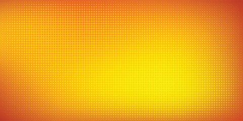 Fototapeta premium Orange Yellow Halftone Dotted Gradient Background With Retro Pop Art Dot Pattern and Bright Glow