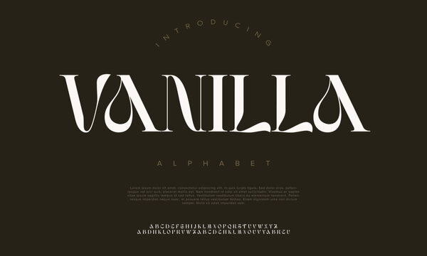 Vanilla, Luxury Elegant Modern beauty font alphabet logo. Typography beautiful minimal elegant sans fonts fashion wedding vintage retro logos. vector illustration
