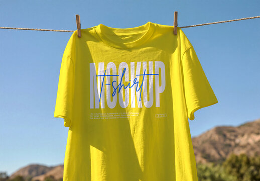Hanging T-shirt Mockup