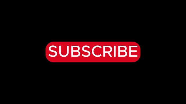 A red subscribe button with white text on a black background