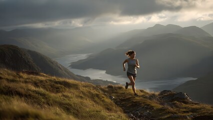 Fototapeta premium hiker in the mountains