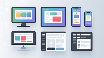 Naklejka premium Responsive Web Design Layouts for Modern User Interfaces