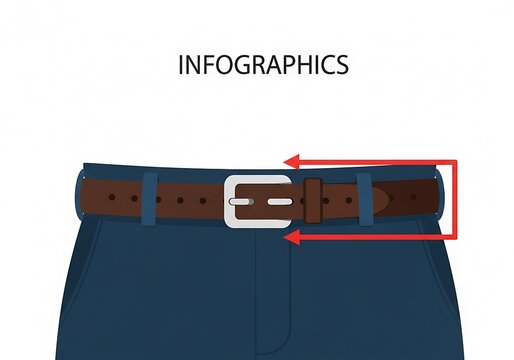 Info Graphics Belt Buckle Close Up on Jeans