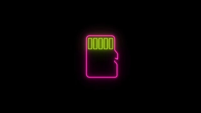 Memory card icon. SD card, storage, Micro SD card icon.Micro memory storage card animation. background.