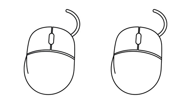 Wireless Mouse Dual Button Ergonomic Design Vector