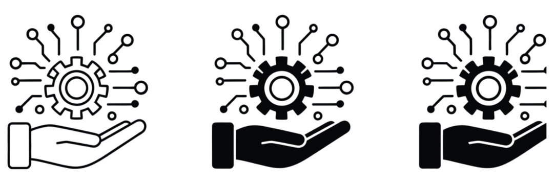 Service provider icon collection set multiple style, symbols representing customer service support, connectivity, and business services including headset chat server and tools icons, vector