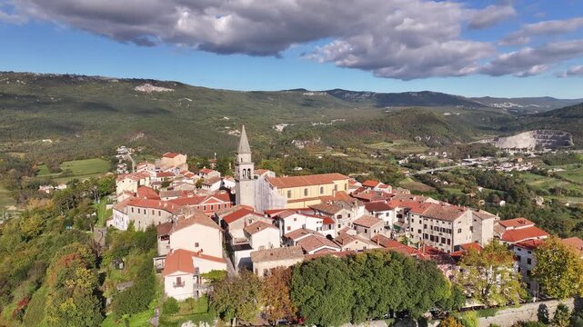 Buzet Cityscape Istria Croatia Drone View