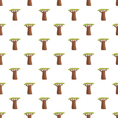 Baobab tree seamless pattern creating a whimsical background design © nsit0108