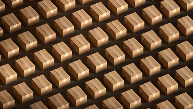 Cardboard Shipping Boxes 3D rendering