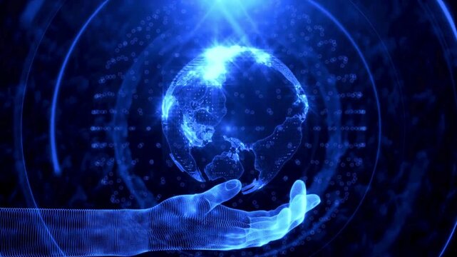 Earth Day concept with a person holding a globe surrounded by greenery