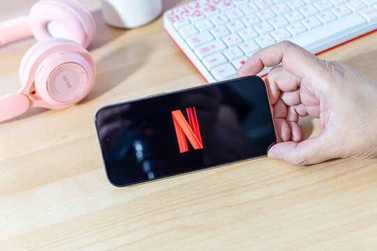 Beer Sheva, Israel. September 18, 2025: Netflix app on a smartphone screen.