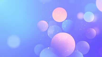 Fototapeta premium Numerous glowing spheres float against a vibrant blue and purple gradient background.