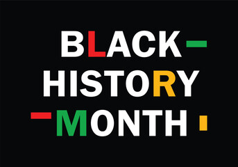 Obraz premium Black History Month Bold Typography with Pan African Color Accents on Black