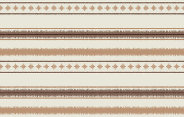 ethnic ikat seamless pattern. hand drawn craftsmanship embroidery bohemian, abstract square geographic art fabric ikat textile material design for curtain, carpet, wallpaper, clothing, Batik. © S_Chanjai246
