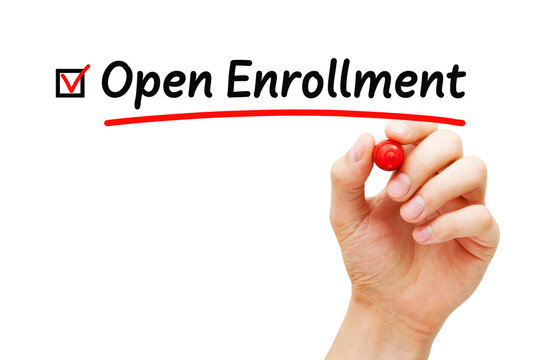 Open Enrollment Red Verification Check Mark Concept