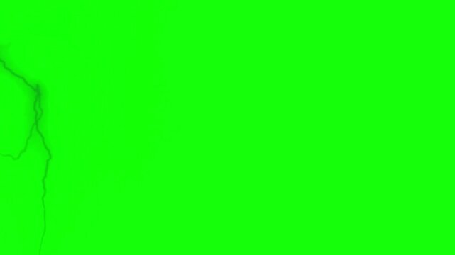 A video of a bright lightning bolt striking against a vibrant green background