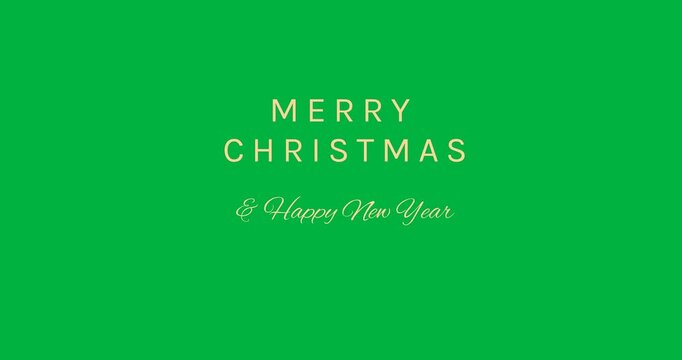 Digital animation of merry christmas and happy new year text banner against black background