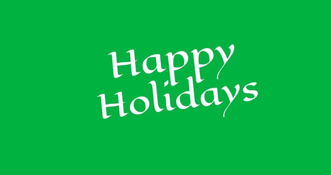 Digital animation of happy holidays text banner against black background