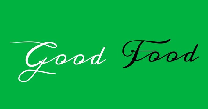 Digital animation of good text banner against black background