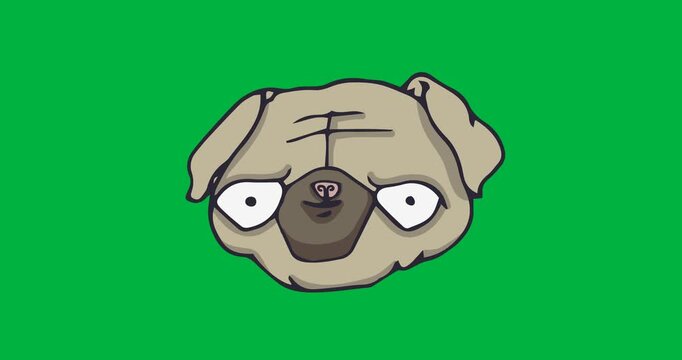 Digital animation of puppy dog face icon against white background