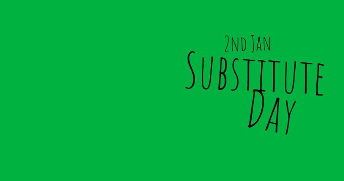 Digital animation of 2nd jan substitute day text banner against white background