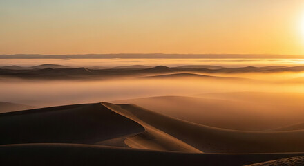 Fototapeta premium Misty Dunes at Golden Hour
