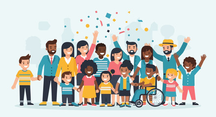 Fototapeta premium Diverse Group of People Celebrating Together with Joy.