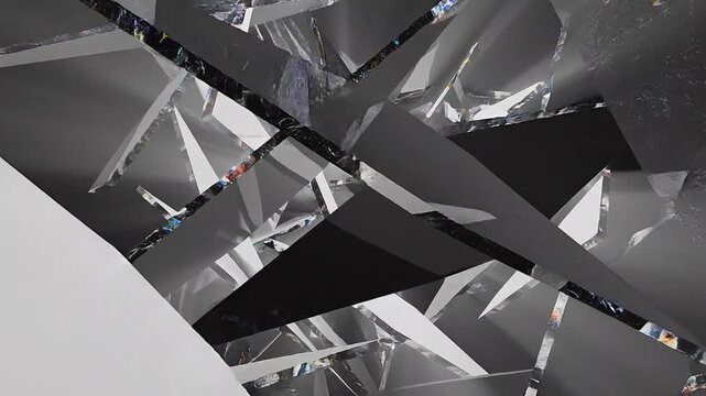 Sharp Geometric Shards Shifting in Dark Space - Modern Minimalist Tech Background