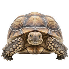 Obraz premium Close-up Front View of a Sulcata Tortoise.