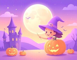 Fototapeta premium halloween background with pumpkin and bats