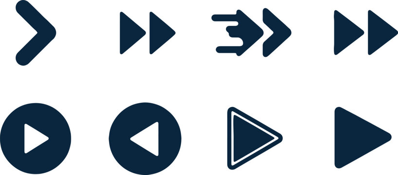 Collection of various media playback control icons and symbols