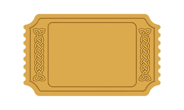 Golden decorative frame with celtic knotwork border isolated