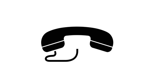 Black Silhouette of a Classic Telephone Handset