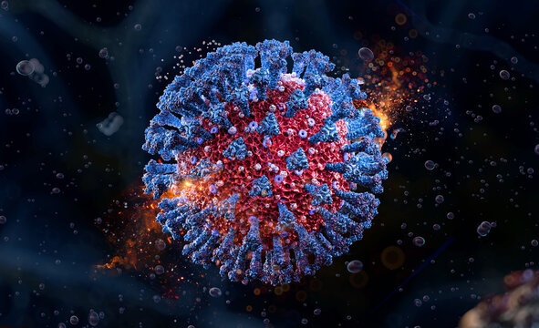 SARS-CoV-2 BA.3.2 Cicada variant isolated viral particle with spike protein mutations. Highly mutated Omicron coronavirus descendant virion. Epidemiology, virology research, and public health reports