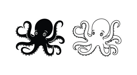 Naklejka premium Creative Octopus Designs: Stylish Art & Vector Illustrations Vector