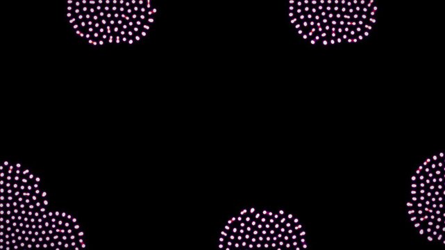 Microscopic point clusters forming organic patterns on a dark void background representing data visualization and neural network connectivity