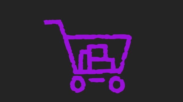&Iacute;cone  carrinho de supermercado cheio estilo 2D animado