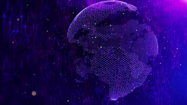 Global network and digital earth concept with glowing connections