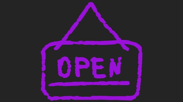 Placa animada pendurada linhas animadas 2D