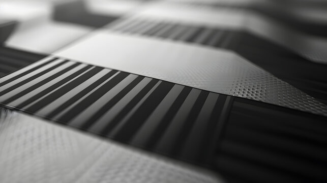 Close-up of black and white barcode labels, blurred background