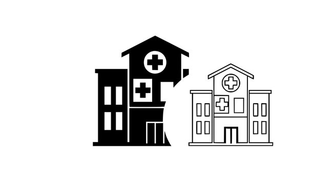 Hospital icono vector minimalista edificio salud