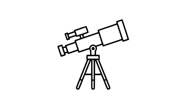 Telescopio icono vector lineal astronom&iacute;a ciencia