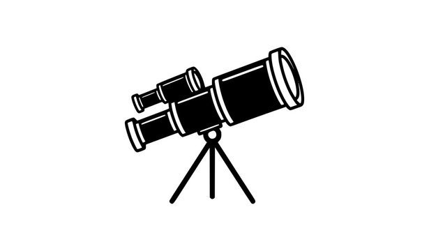 Telescopio icono minimalista vector observaci&oacute;n espacio