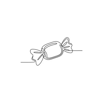 Continuous line drawing of a candy. vector illustration, minimalist design, minimalist style.