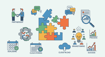 Fototapeta premium Business strategy puzzle pieces coming together.