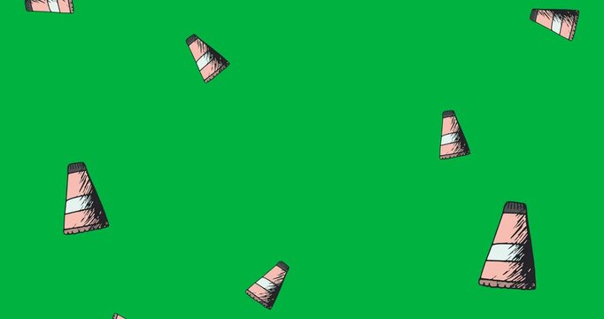 Digital animation of multiple foundation icons against black background