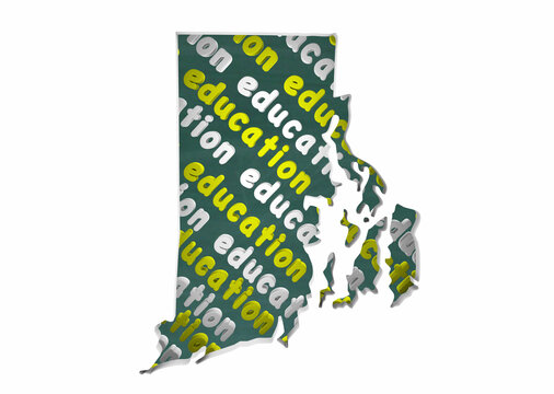 Rhode Island RI Education School Board District State Map Student Learning 3d Illustration